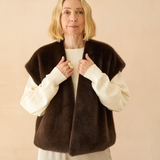 Chalk - Claire Faux Fur Gilet | Glacier