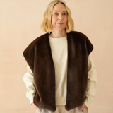 Chalk - Claire Faux Fur Gilet | Rich Cocoa