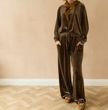 Chalk - Becca Truffle velour top