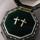 Message in a Bottle Sterling Silver Stud Earrings handmade in Devon
Style - Beautiful sterling silver gold plated Cross ear studs
Quote on the card - 'Always have faith'