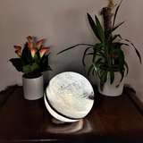 Glass Sphere Hand Blown Lamp - Black & Grey Planet