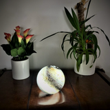 Glass Sphere Hand Blown Lamp - Beige/Black Planet