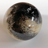 Glass Sphere Hand Blown Lamp - Beige/Black Planet