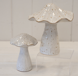 Stoneglazed Speckled Ceramic Mushrooms - 2 sizes