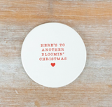 Christmas White Ceramic Coaster - Another blooming Christmas