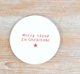 Christmas White Ceramic Coaster - Another blooming Christmas