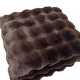Malini Faux Soft Square Raffles Throw - Chocolate