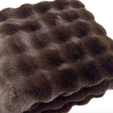 Malini Faux Soft Square Raffles Cushion - Chocolate