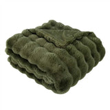 Malini Faux Soft Square Raffles Cushion - Olive
