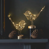 Illuminating ideas by LightStyle London Gold Table Robin H20cm Battery operated 3xAAA with built in timer