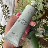 50ml Tube of hydrating fragranced Hand Cream
Fragrance - Fig Deluxe, luxurious scent notes
Quote on the Tube - Touch of Love