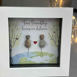 Mini Framed Pebble Art - 'True Friendship knows no distance'