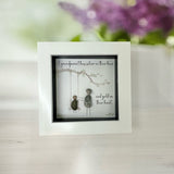 Mini Framed Pebble Art - 'A grandparent has silver in their heart...'