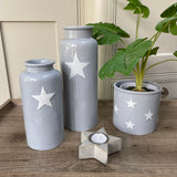 Grey Planter with White Scattered Stars - 2 Sizes