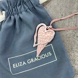 Eliza Gracious Long Double Heart Necklace on a Twin Snake Chain *Best Selling*  Available in Matt Silver, Rose Gold & Shiny Silver