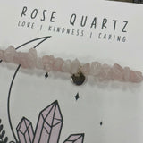 Crystal Chip Elasticated Bracelet - Rose Quartz  Love | Kindness | Caring