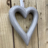 Retreat - Gifts from the heart made with love Chubby Grey Hanging Wooden Heart 