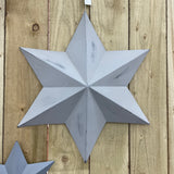 Retreat -Lovely hanging metal wall star in a chic grey. Featuring a rustic, distressed look 60cm 14SS24