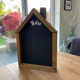 House Shape Framed H35cm Chalkboard with 'Notes' heading Made in the UK by The Giggle Gift co.
