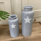Grey Vase with White Star - Small & Large