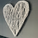 Large White Willow Hanging Heart 86cm