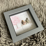 Mini Framed Pebble Art - Grey block square frame 12.5cm 'For all that you do.... Thankyou'