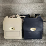Faux Leather Slim Body Bag - Navy