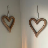 Retreat - Natural Hanging Open Hearts - 2 Sizes