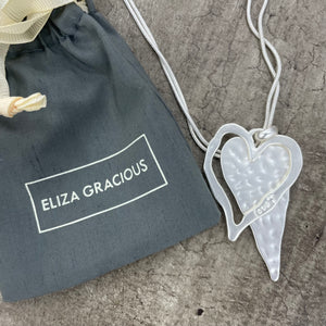 Eliza Gracious - Long Double Heart Necklace on Twin Snake Chain | 3 colours