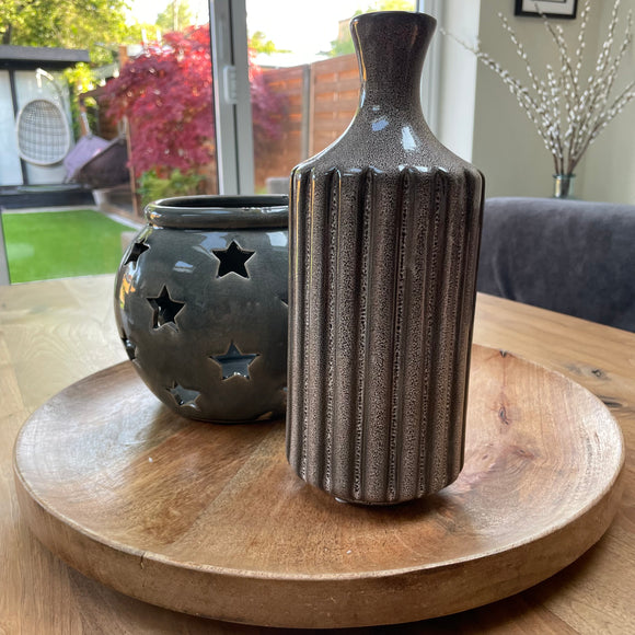 Dannee Ceramic H25.5cm Grey Brown Vase