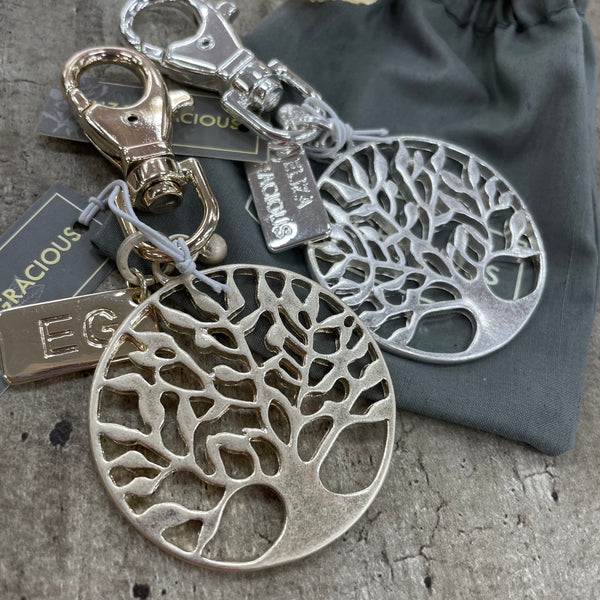 FASHIONCRAFT Silver Tree of Life and Family Keychain - set of 1