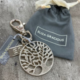 Eliza Gracious Tree of Life Keyring - Pale Gold or Burnished Silver