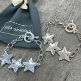 Eliza Gracious - Chain link bracelet with Stars | Matt Gold & Silver