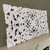White Rectangular Wall Carved Panel