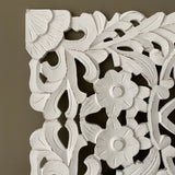 White Rectangular Wall Carved Panel