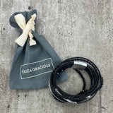 Eliza Gracious - Black Wrap & Silver Bracelet with Magnetic Fastening