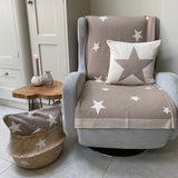 Retreat-home Reversible Taupe/Ivory Star Knit Cushion 40cm