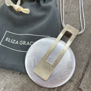 Eliza Gracious - Long Chain Necklace with Large Round Pendant | 2 Colours