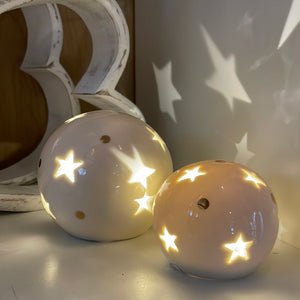 Ceramic Star Cut-Out LED Ball - Small And Large