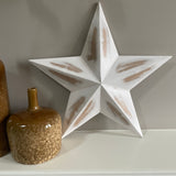 Whitewashed distressed 3D Effect Hanging Star 38cm 