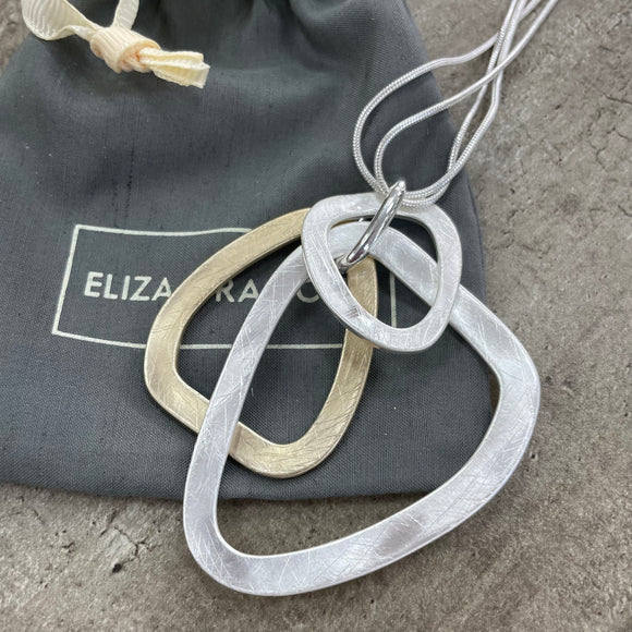 Eliza Gracious - Long Twin Snake Chain with Triple Triangle Pendant Necklace
