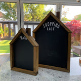 House Shape Framed Chalkboard 48cm - 'Shopping List'