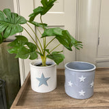 Grey Planter with White Scattered Stars - 2 Sizes