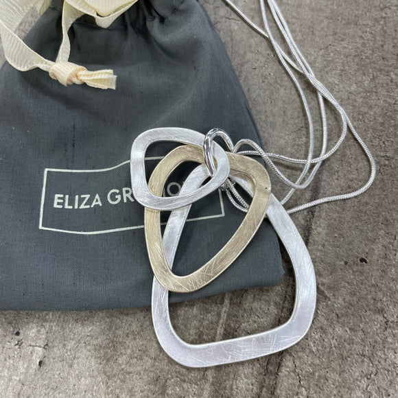 Eliza Gracious - Short Twin Snake Chain with Triple Triangle Pendant Necklace