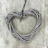 Retreat - Greywashed Willow Chaplet Heart 20cm