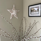 Whitewashed distressed 3D Effect Hanging Star 38cm 