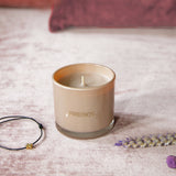 Soy Candle 6.5cm with a Wish-bracelet
Presented in a Dusky Pink Glass Jar with the Fragrance Green Tea Time
Quote on the Candle Jar -&nbsp; 'Friends'