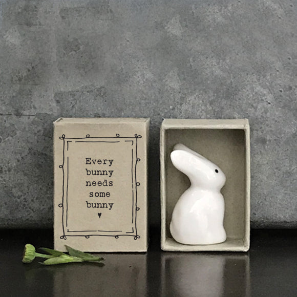 East of India Matchbox Collection; Small gifts with a meaningful quote for someone special Bunny - 'Every bunny needs some bunny' 