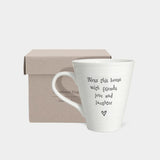 Quotable Mug for a Friend ; Bless this house with friends love and laughter.