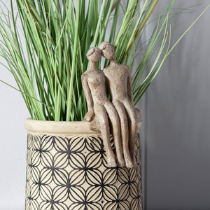 Pot Hangers adding character to your Planter or vase; Togetherness Pot Hanger H15cm - Antique White & Bronze